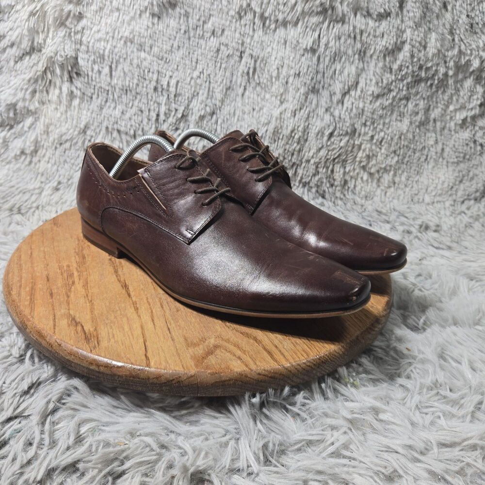 ALDO Mens Brown Leather Wingtip Brogue Oxford Classic Dress Shoe Lace Up Size 11